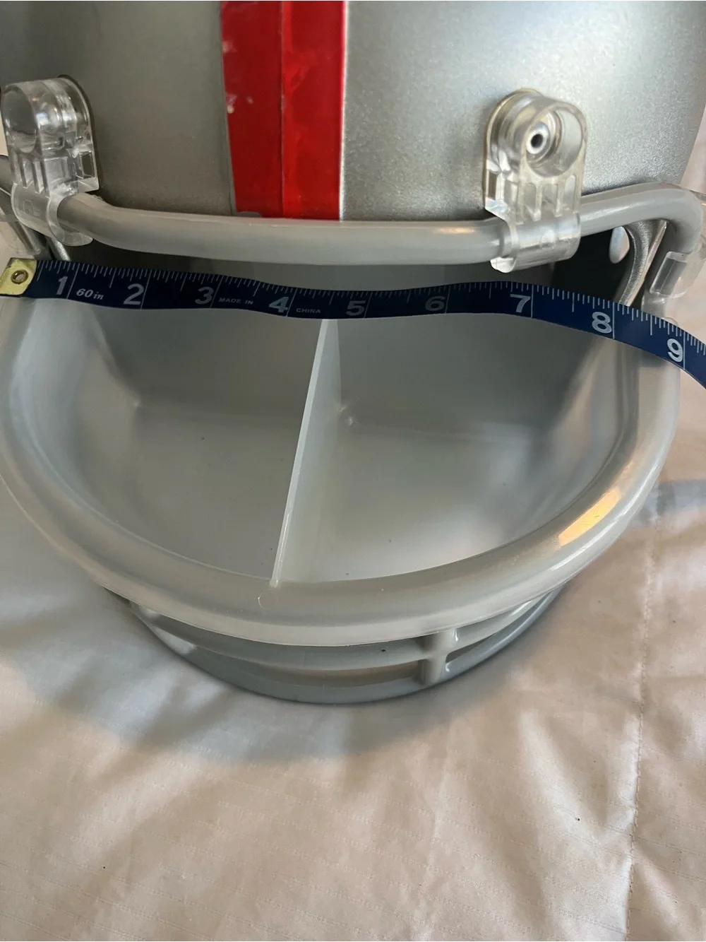 Silver Football Helmet Chip N Dip Dish with Red Stripe